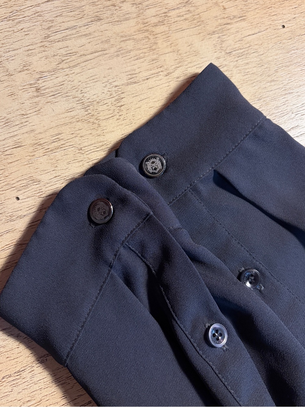 The Kooples Charcoal Button-Front Long Sleeve Blouse Small - Picture 9 of 9